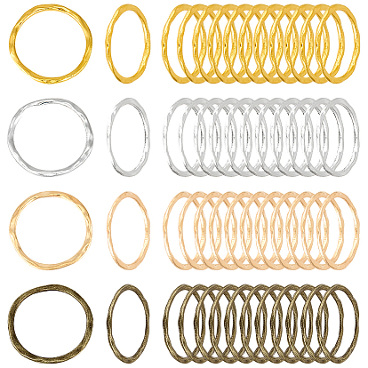200шт 4 цвета цинковый сплав соединительные кольца, текстурированная форма кольца