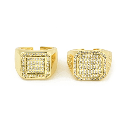 Открытые манжеты из латуни с фианитами, без свинца и без кадмия, реальный 18 k позолоченный