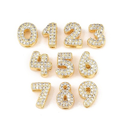 Латунные микропаве из прозрачного кубического циркония, число, золотые