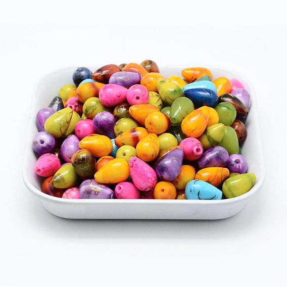 Спрей окрашены волочильных бусы акриловые, капля