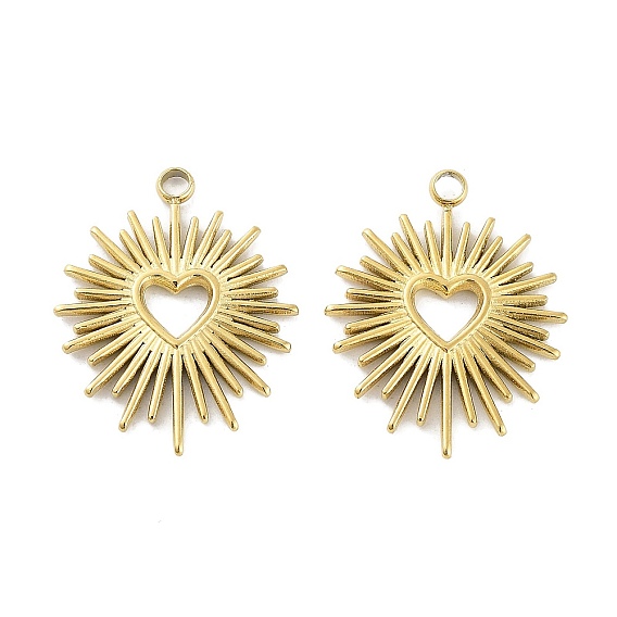 Ионное покрытие (ip) 316l подвески из хирургической нержавеющей стали, без никеля , солнце с сердечным очарованием