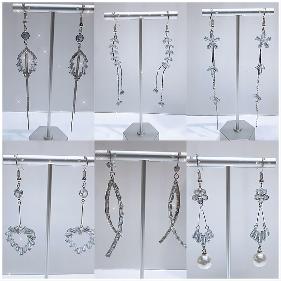 Серьги-кисточки с преувеличенным прозрачным кубическим цирконием, модный игристый