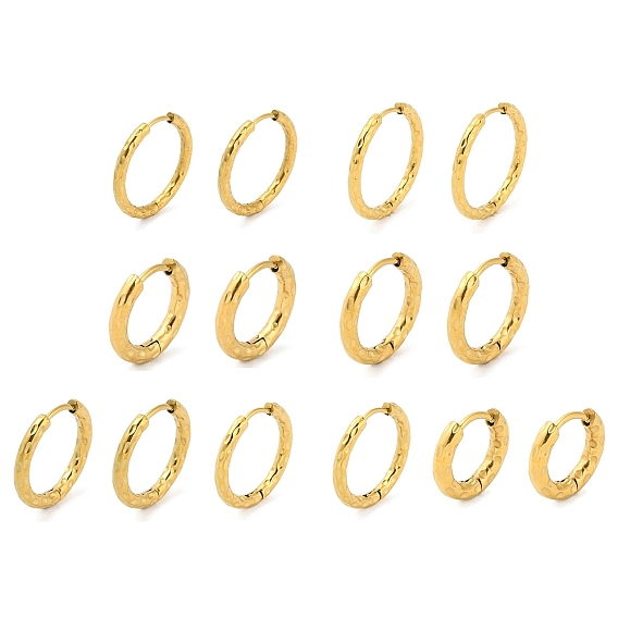 Ионное покрытие (ip) 304 Серьги-обручи с текстурированной нержавеющей сталью