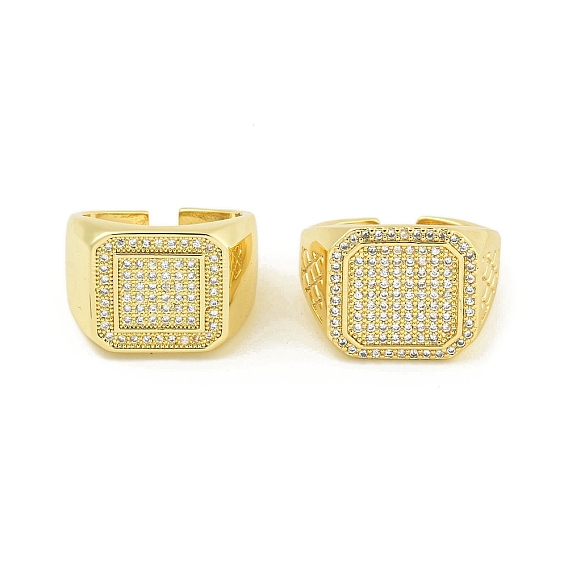 Открытые манжеты из латуни с фианитами, без свинца и без кадмия, реальный 18 k позолоченный