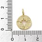 Brass Pendants, Flat Round with Compass