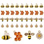 40Pcs 4 Style Alloy Pendants, with Enamel, with Rhinestone, Mixed Shape