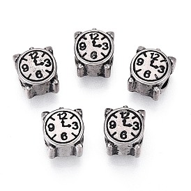 304 бусины европейского стиля из нержавеющей стали с крупными отверстиями, часы