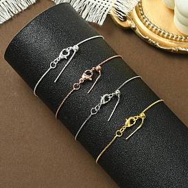 Стойка покрытие латунная коробка цепь регулируемый слайдер браслеты изготовление для женщин, без кадмия и без свинца