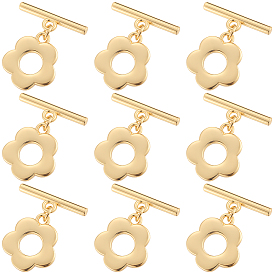 10 комплекты латунных застежек-тоглов, цветок