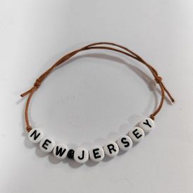 Adjustable Waxed Cotton Cord Braided Bracelets, Letter Acrylic Beads Bracelets for Women