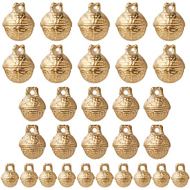 30шт 3 стили латунные подвески-колокольчики, круглый с тигром лицом