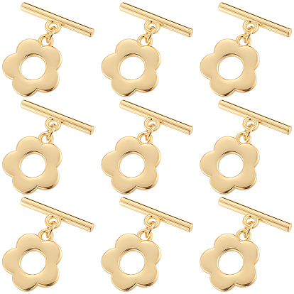 10 комплекты латунных застежек-тоглов, цветок