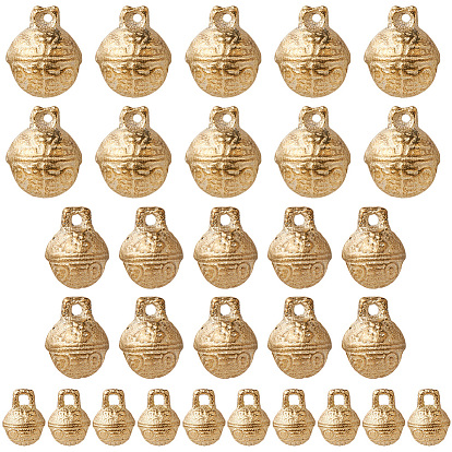 30шт 3 стили латунные подвески-колокольчики, круглый с тигром лицом