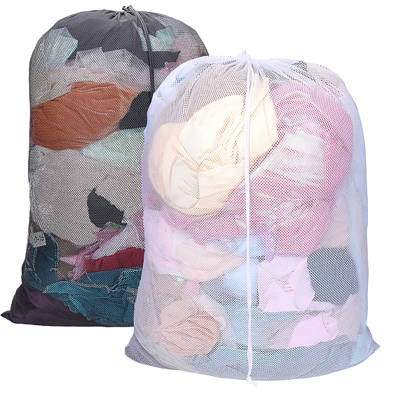 2шт. полиэстеровые сумки для хранения одежды, сетчатые мешки для белья, прямоугольные