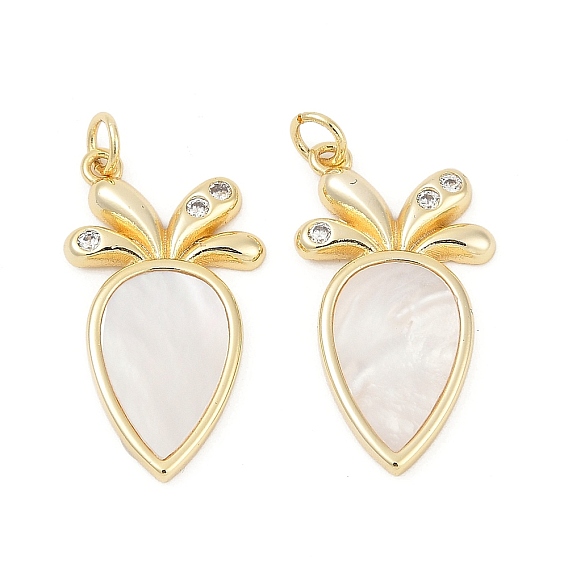 Латунные микро проложить кубического циркония подвески, с оболочкой, морковные прелести, без кадмия и без свинца, прочное покрытие, стойки покрытие