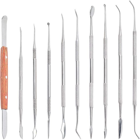 Stainless Steel Professional Teeth Cleaning Tool Kits, with Leather Bag, for Adults, Kids, Family, Dogs