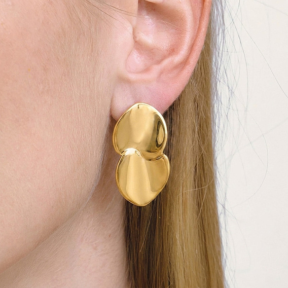 304 Stainless Steel Stud Earrings for Women, Nuggets