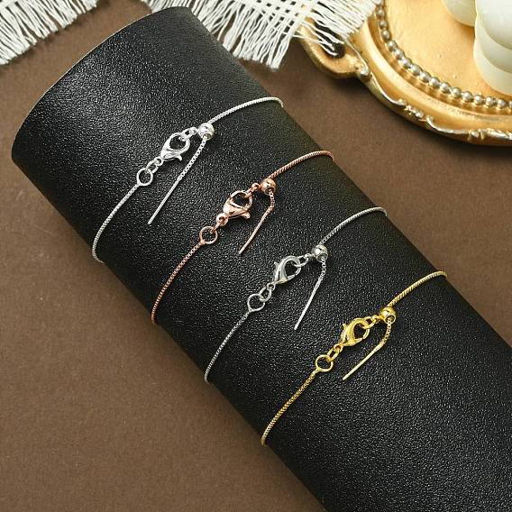 Стойка покрытие латунная коробка цепь регулируемый слайдер браслеты изготовление для женщин, без кадмия и без свинца