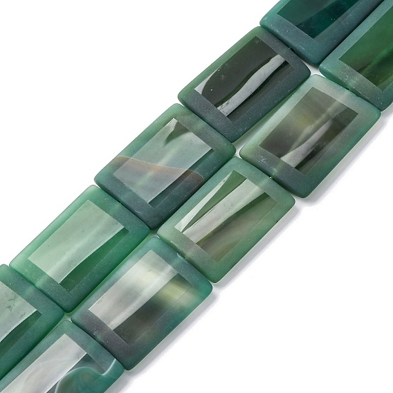 Натуральный зеленый бисер пряди оникс Агат, окрашенная и подогревом, прямоугольные