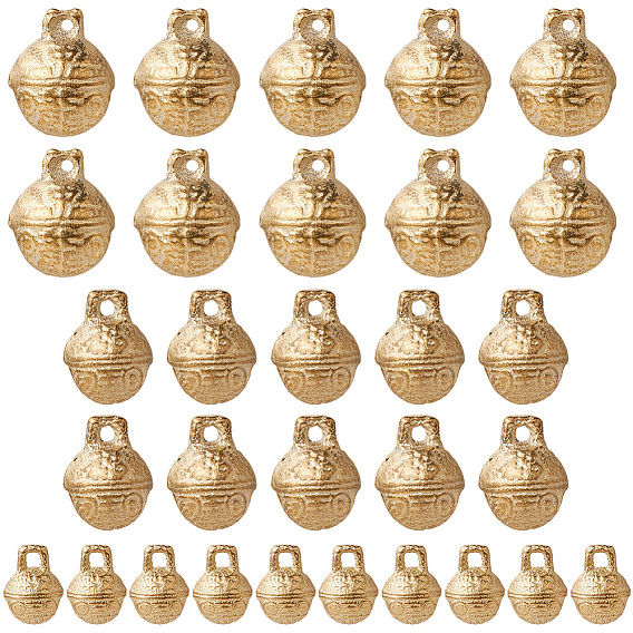 30шт 3 стили латунные подвески-колокольчики, круглый с тигром лицом