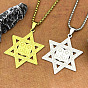 304 Мужские ожерелья с подвеской в виде звезды Давида из нержавеющей стали