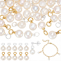40 шт. 2 цвета, натуральный культивированный пресноводный жемчуг, двусторонняя полировка, подвески с 304 фурнитурой из нержавеющей стали, кремово-белые