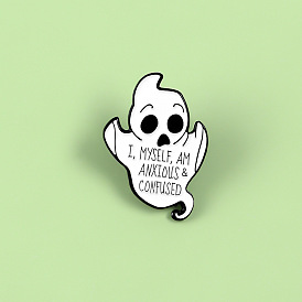 Creative Halloween ghost alloy brooch personality ghost shirt collar enamel paint pin badge