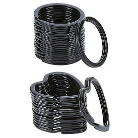 40 шт. 2 стили железные сплит-брелки для ключей, брелок для ключей, Сердце & кольцо