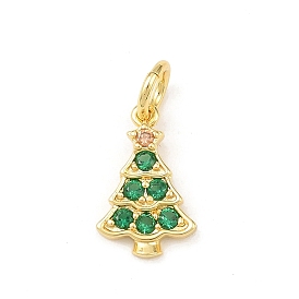 Рождественские латунные подвески с микропаве из фианита, Рождественские елки, с целью перехода в кольце