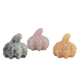 Halloween Theme Natural Crystal Pumpkin Sculpture  Ornaments