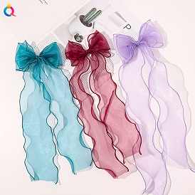 Chic Butterfly Bow Hair Clip with Breathable Mesh Edge for Women, Elegant and Stylish Accessories