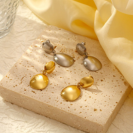 201 из нержавеющей стали болтаться серьги, овальные