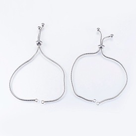 Danlingjewelry регулируемые 304 браслеты из нержавеющей стали, слайдерные браслеты