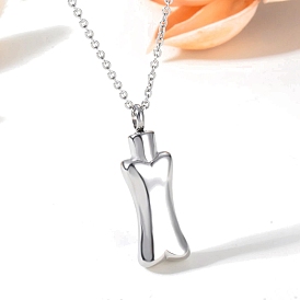 Stainless Steel Pendant Necklaces, Urn Ashes Necklaces, Dog Bone