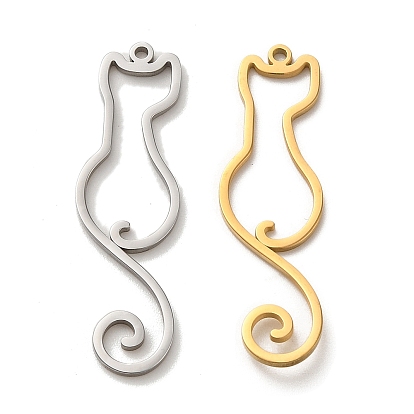 304 подвески из нержавеющей стали, лазерная резка, амулет полого кота