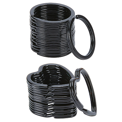 40 шт. 2 стили железные сплит-брелки для ключей, брелок для ключей, Сердце & кольцо