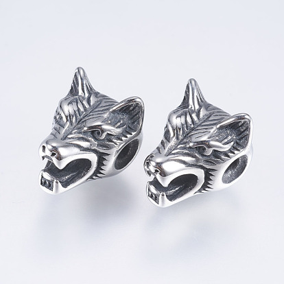 316 Surgical Stainless Steel Beads, Wolf