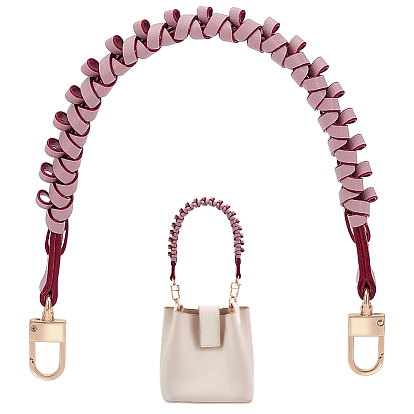 Плетеные ручки для сумок из искусственной кожи, Сплав с застежками, для замены ремней для мешков, золотой свет