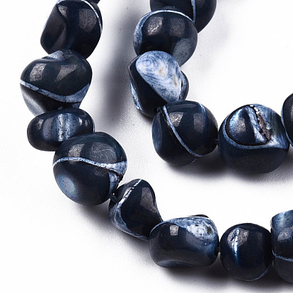 Natural Trochid Shell/Trochus Shell Beads Strands, Dyed, Nuggets