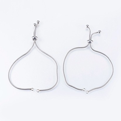 Danlingjewelry регулируемые 304 браслеты из нержавеющей стали, слайдерные браслеты