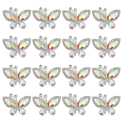 16 кабошоны из сплава шт., со стеклом, бабочка