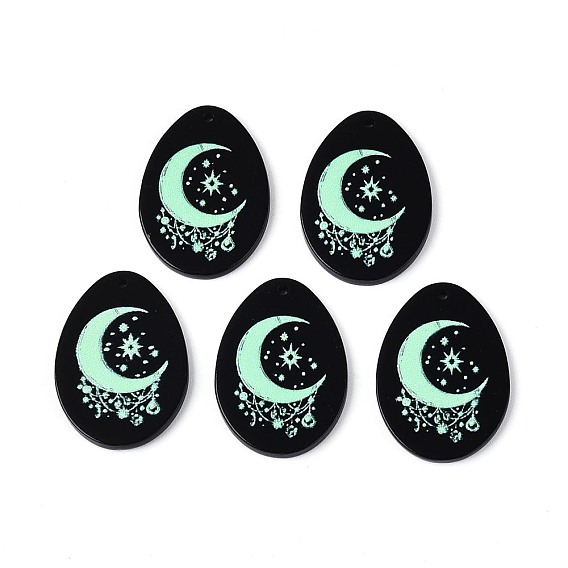 Акриловые подвески, слеза и луна