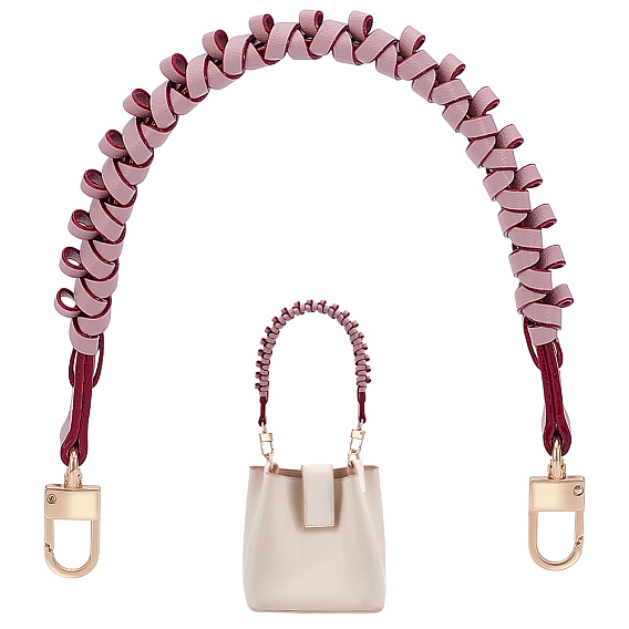 Плетеные ручки для сумок из искусственной кожи, Сплав с застежками, для замены ремней для мешков, золотой свет