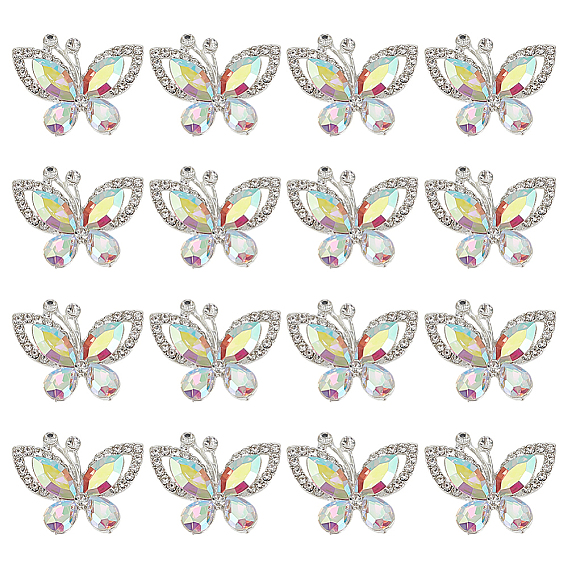 16 кабошоны из сплава шт., со стеклом, бабочка