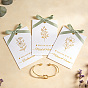 12Pcs Knot Iron Torque Bangles for Women, with 12 Sheets Paper Bridesmaid Cards