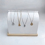 Wood Covered with PU Leather Necklace Display Stands, Curve Pendant Necklace Organizer Holder