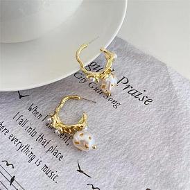 Цинковый сплав самородки пластиковые жемчужины серьги-гвоздики