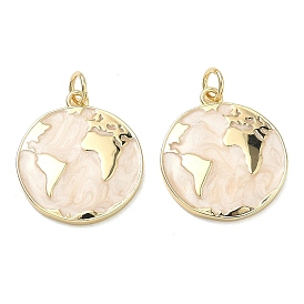 Латунь эмаль подвески, амулеты из круглой земли, долговечный, стойки покрытие, без свинца и без кадмия