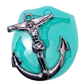 Cross & Anchor Pendant Food Grade Silicone Molds, Resin Casting Molds, for UV Resin, Epoxy Resin Jewelry Making