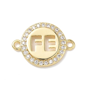 Латунные микропаве из прозрачного кубического циркония, полые, плоские, круглые подвески с соединительными звеньями из железа., стойки покрытие, долговечный, без кадмия и без свинца
